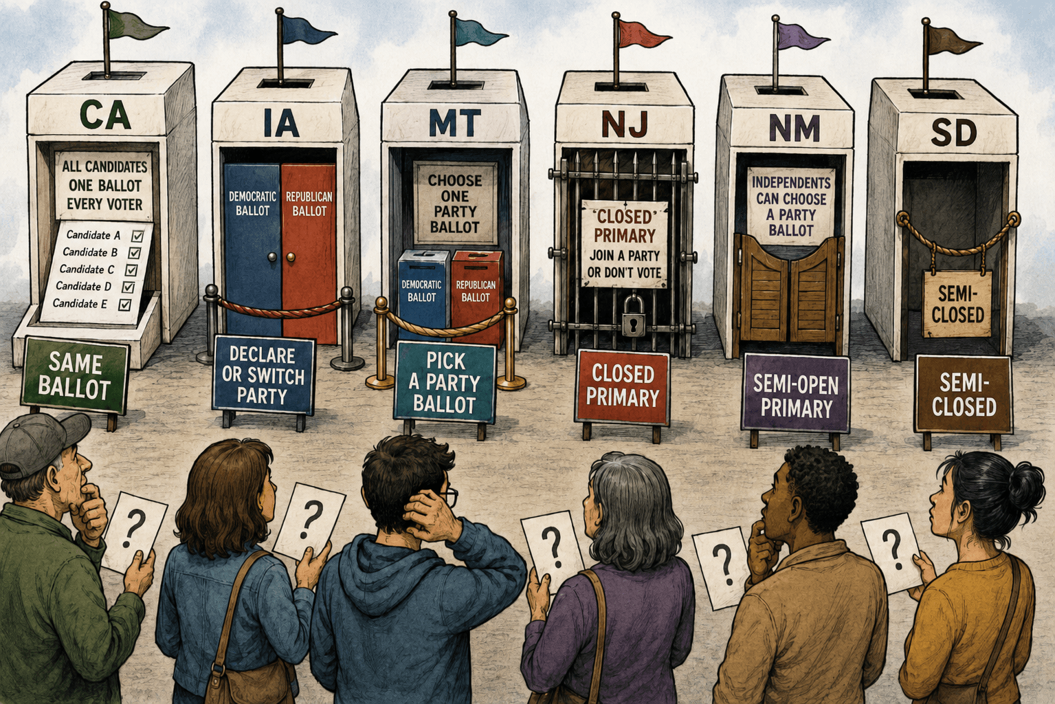 6 States Vote June 2. Independent Voters Don’t Have the Same Rights in Any of Them.